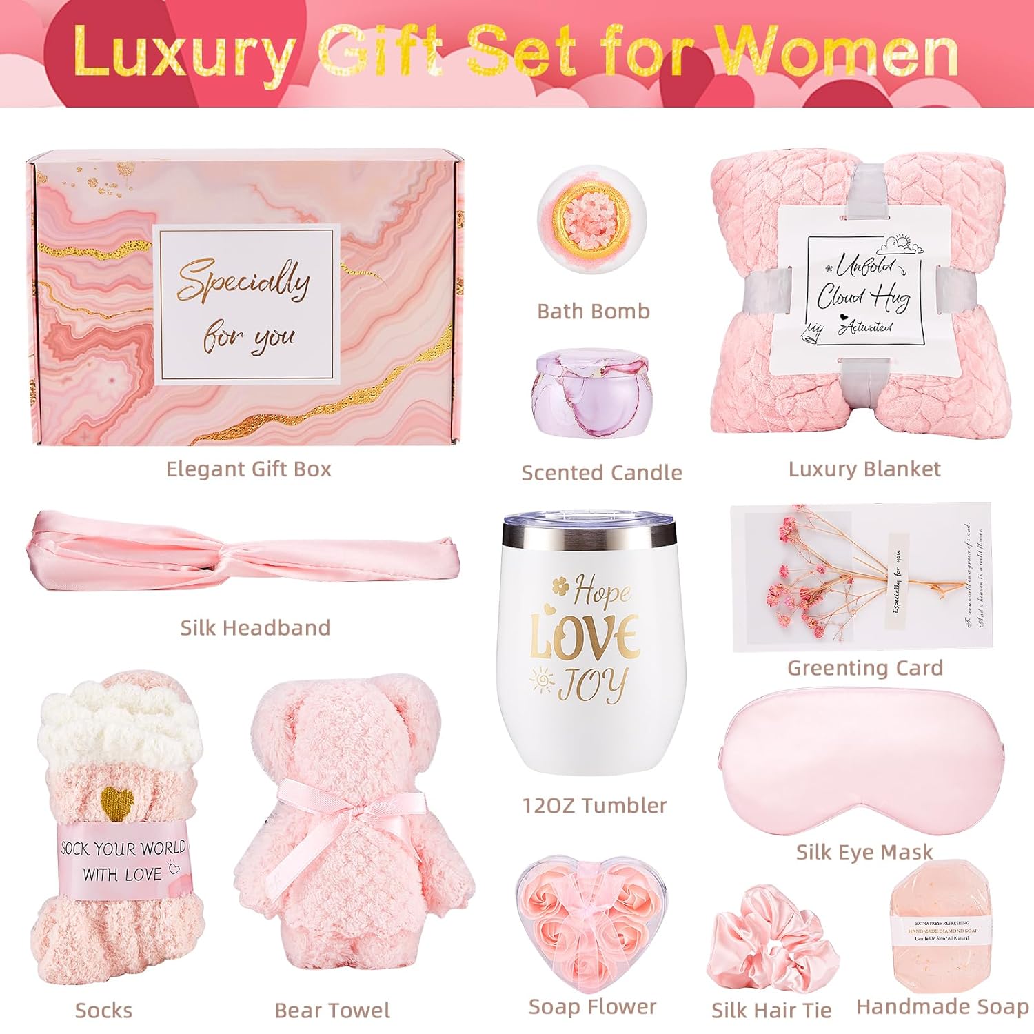 Birthday Gifts for Women - Luxury Self Care Gift Basket for Her, Mom, Sister, Bestied Coworker - Unique Spa Care Package with Flannel Blanket - Ideal for Mother's Day, Get Well Soon - Image 2