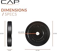 Vista 28 de CAP Barbell - Disco olímpico de goma para barra de pesas, para múltiples opciones