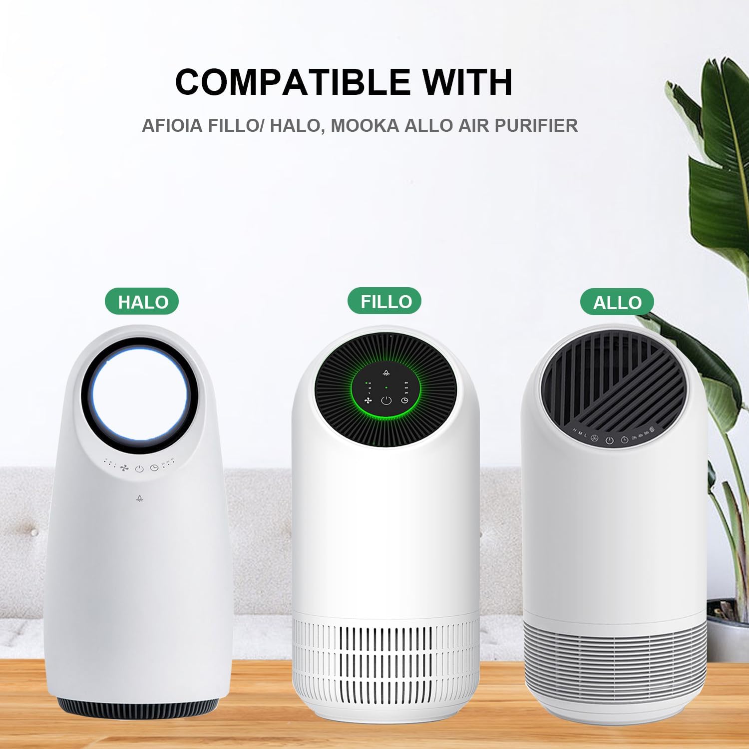 2-Pack Fillo/Allo Replacement Filter Compatible with Afloia Fillo and Mooka Allo Air Purifier, 3-in-1 H13 True HEPA Filter