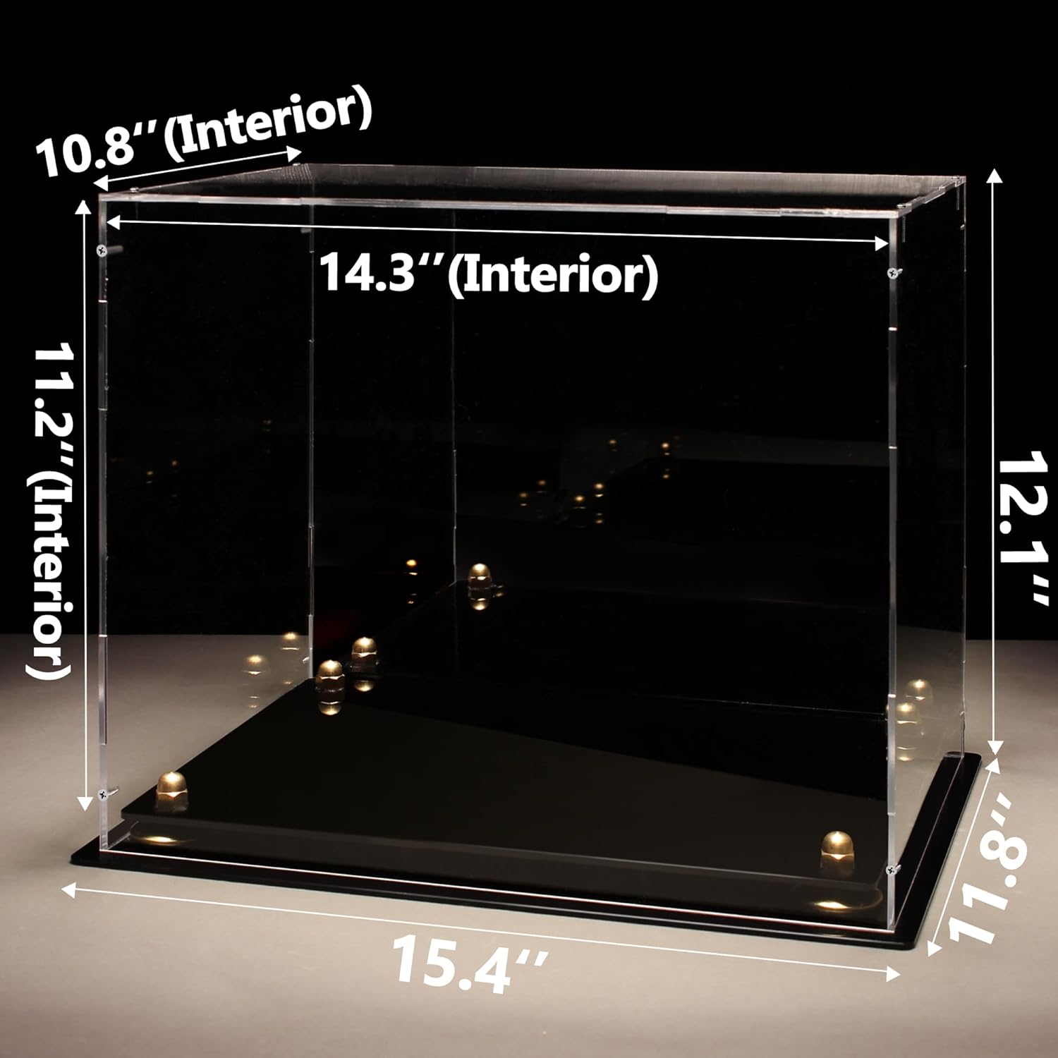 Putros Football Helmet Display Case Full Size with Mirror Back and Black Base Acrylic Dust-Proof Display Case for Sports Collectibles