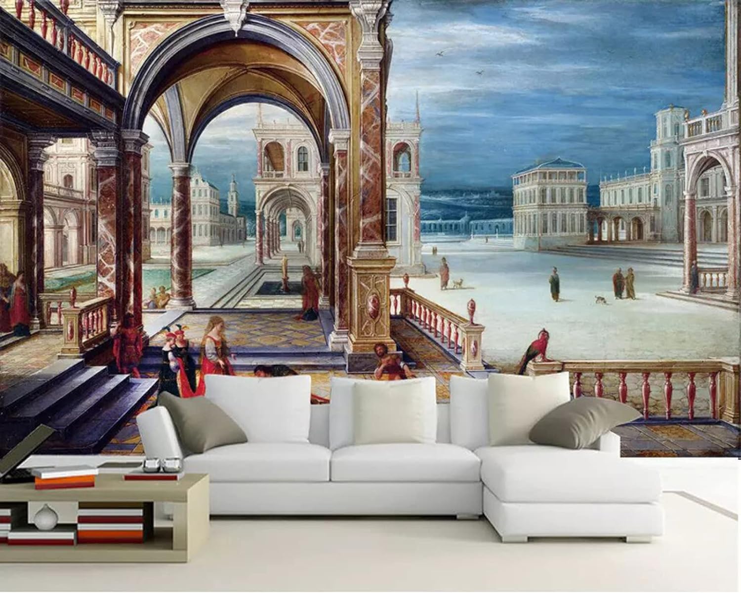 Papier peint photo mural 3D effet prestige pour couloir et thème hôtel de luxe