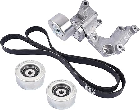 Serpentine Belt Drive Belt Tensioner Idler Pulley Kit Replacement for 2007-2010 Toyota Sienna 3.5L 166040P011, 16604-0P011, 1662031040, 16620-31040 Koomaha