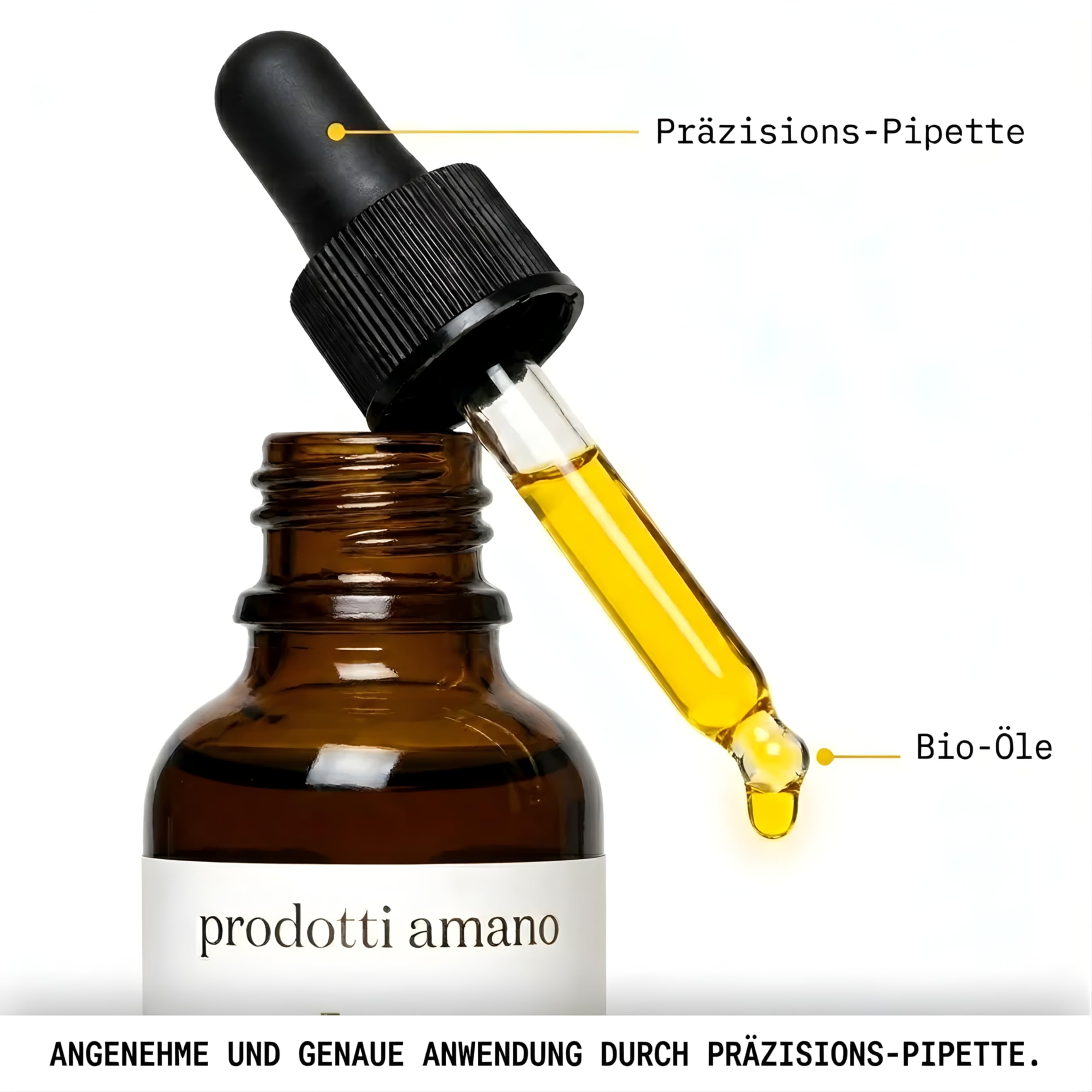 Prodotti Amano Gesichtsöl 30ml, 100% Organic Face Oil für Damen & Herren | Regenerierend & schnell einziehend, Anti Aging Bio Öl mit Vitamin E für alle Hauttypen, Vegan, Ohne Silikone & Parabene