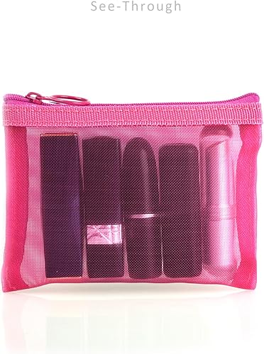 Miniatura 2 de patu Bolsas de malla con cremallera, organizador de accesorios cosméticos de maquillaje de belleza, kit de aseo de viaje, bolsa de almacenamiento,