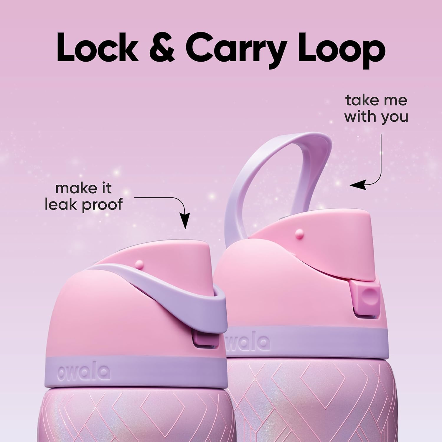 Owala Wicked FreeSip Insulated Stainless Steel Water Bottle with Straw for Sports and Travel, BPA-Free Sports Water Bottle, 32 oz, Glinda (Pink) - Image 3