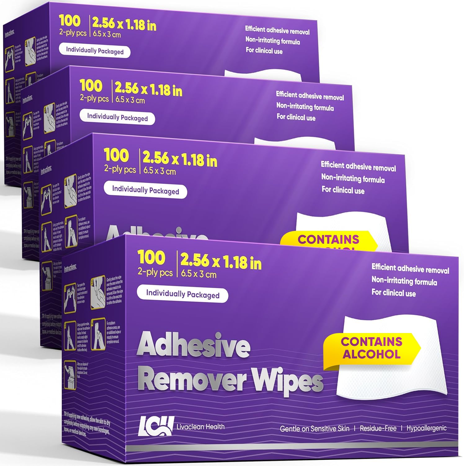 Amazon.com: 400 CT (4 Pack) Adhesive Remover Wipes – Sting-Free