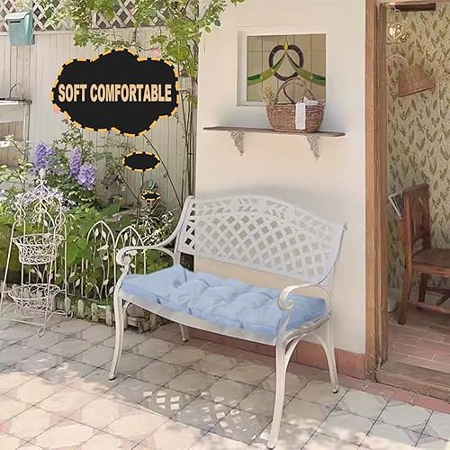 Miniatura 9 de LUXUCURE Cojines de banco personalizados para muebles de interior y exterior, cojín de asiento de ventana, cojín de repuesto suave copetudo con
