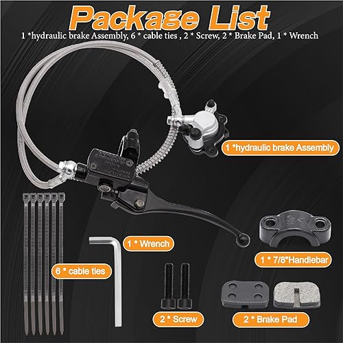 Miniatura 7 de Kit de freno de bicicleta mini mejorado Conjunto de freno hidráulico del manillar izquierdo de 78 pulgadas para Predator 79cc 97cc 2.8hp Baja Doodle