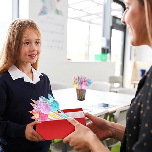 Miniatura 6 de Cholemy 24 bolígrafos de unicornio para recuerdos de fiesta, bolígrafos esponjosos de unicornio a granel, arcoíris, unicornio, pompones, bolígrafos