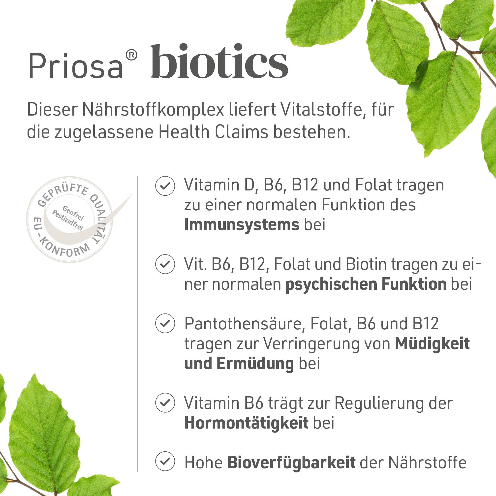 Priosa biotics 60 Kapseln I Mit Bakterienkulturen, Ballaststoffen und Vitaminen I Inulin aus Zichorie I 16 Bakterienstämme I Glutenfrei