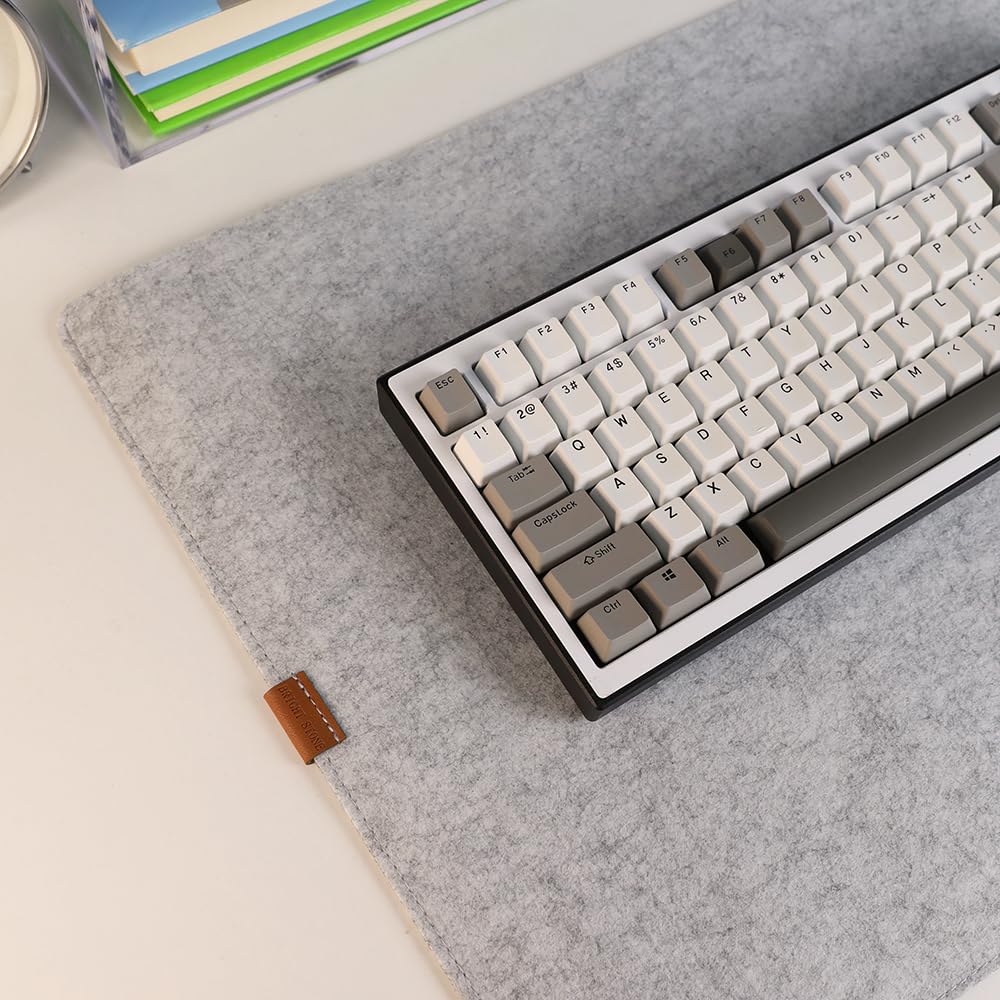 Bright Stone Tapis de bureau en feutre, tapis de souris antidérapant, 89,9 x 40 cm, fournitures de bureau, accessoires de bureau pour la maison et le bureau (Gris clair)