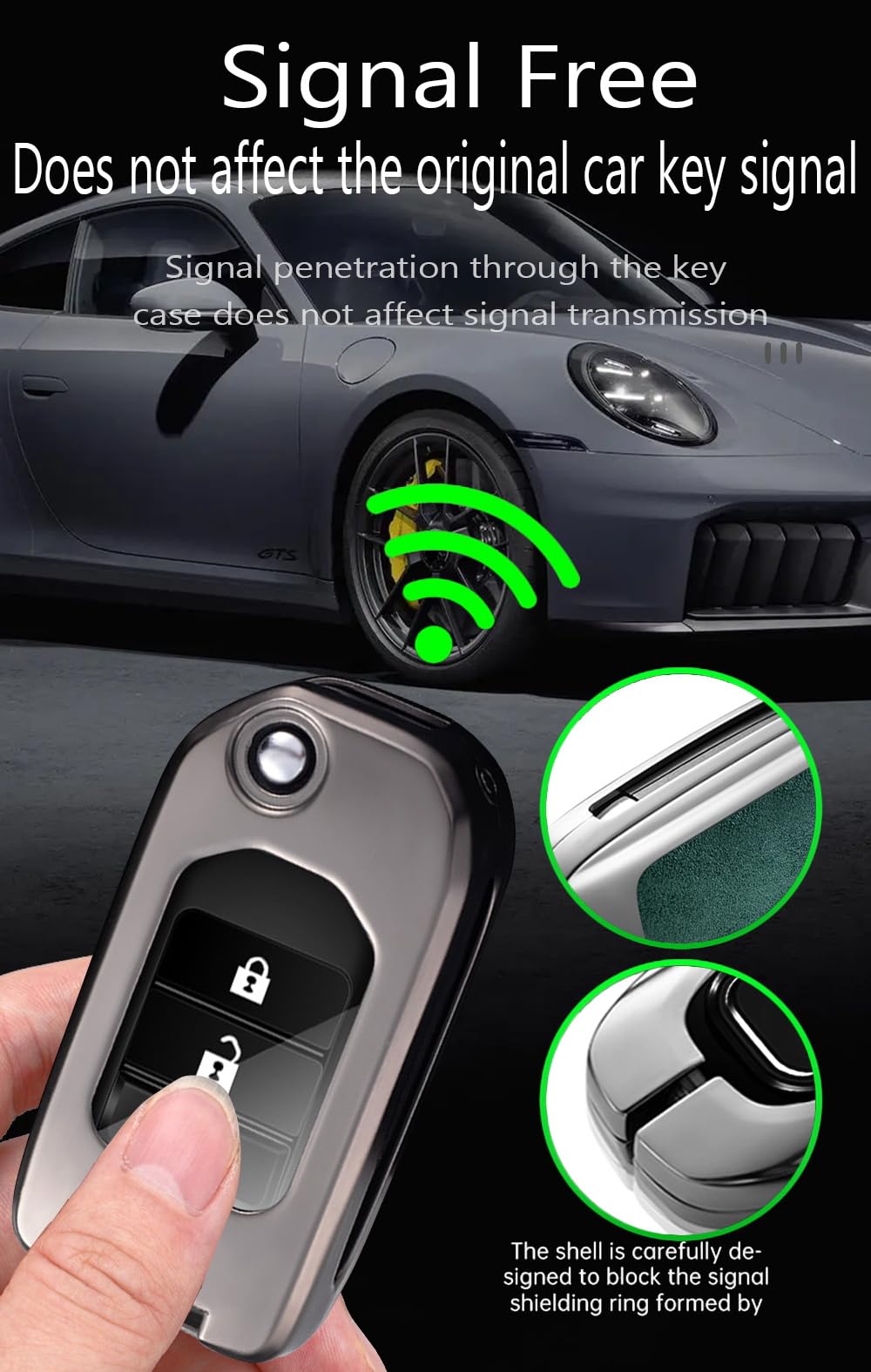 Custodia Per Chiave Auto A 2 Tasti Per Honda Accord Civic CR-V – Compatibile Con Chiavi Piccole, Lama Non Tagliata, Senza Elettronica