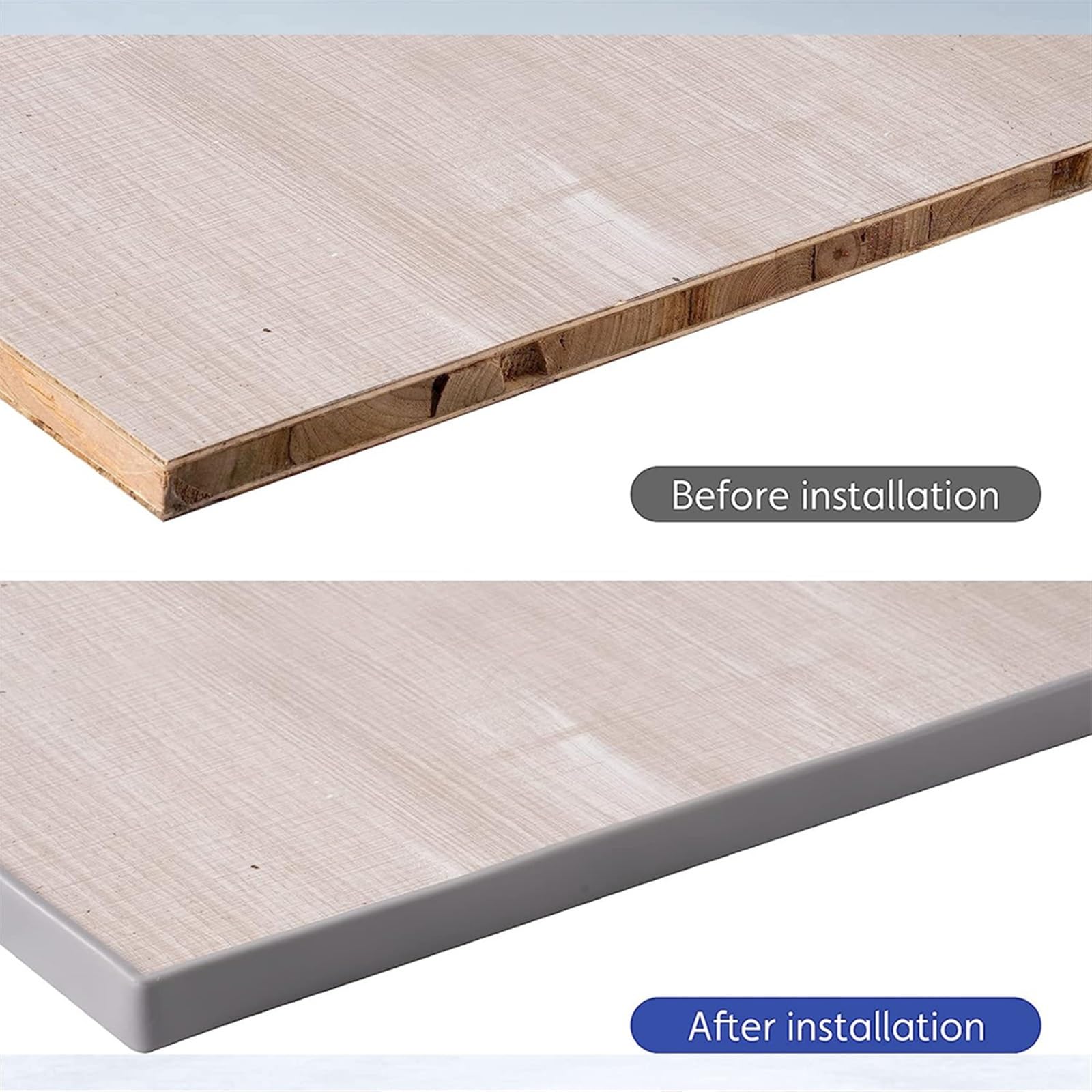 Fascia per bordi di mobili a forma di U, 5 m, a forma di U, protezione per angoli in gomma, protezione per la riparazione di armadi da scrivania (blu, 14 mm)