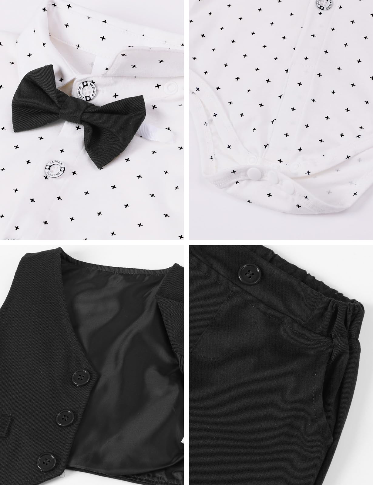 Formelle Kleidung für Babyjungen 3PCS Neugeborene Smoking-Body Weste Hose