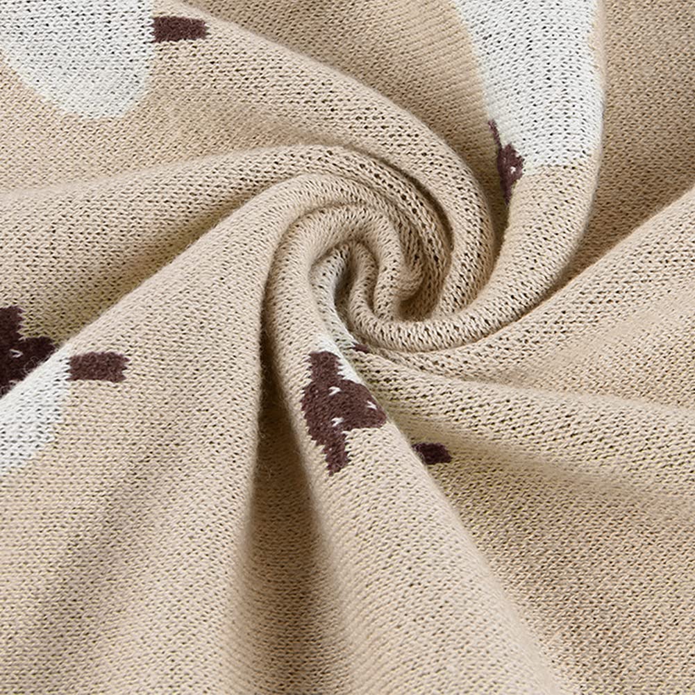 Kirmoo Baby Sheep Blanket - 100% Cotton Knit Toddler Blanket 30x40 Inches