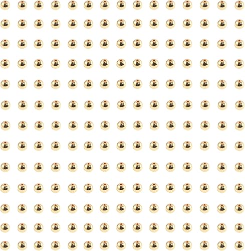200 cuentas espaciadoras doradas de 0.157 pulgadas para hacer pulseras, cuentas redondas pequeñas de oro para hacer joyas y manualidades