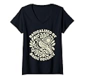 Womens Radicalized by Basic Decency Bold Kindness Statement V-Neck T-Shirt
