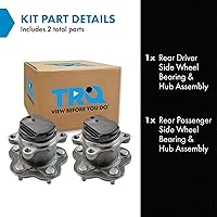 Vista 955 de TRQ Juego de 2 rodamientos de rueda trasera y conjunto de cubo con sensor ABS compatible con Ford Transit Connect 2014-2018