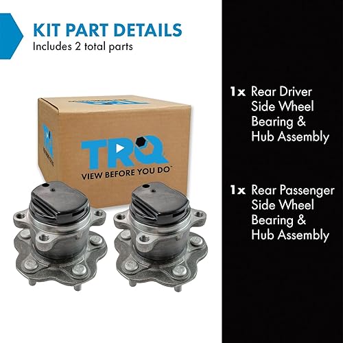 Vista 955 de TRQ Juego de 2 rodamientos de rueda trasera y conjunto de cubo con sensor ABS compatible con Ford Transit Connect 2014-2018