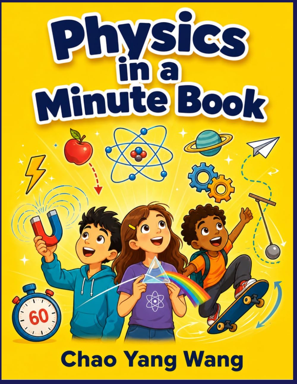 PHYSICS IN A MINUTE BOOK: 60 Big Science Ideas Explained in Seconds With Simple Diagrams, Safe Experiments and Quizzes for Curious Kids Ages 6–12