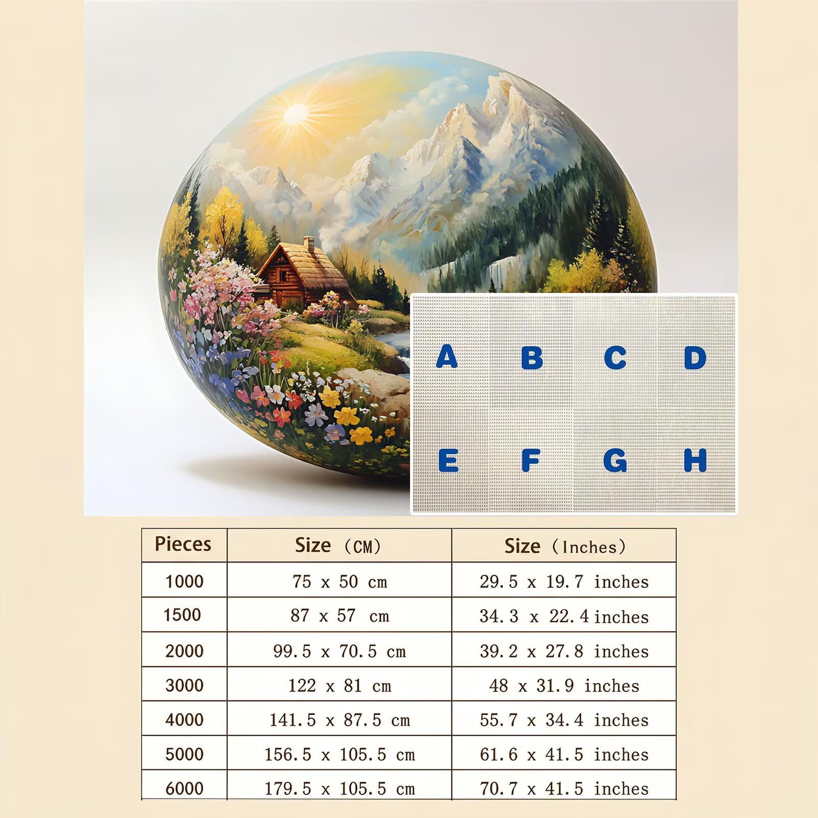 paesaggio uovo di Pasqua Puzzle 6000 Pezzi per Adulti, Puzzle in Legno - Collezione Classica con Poster Incluso - Sfida di Concentrazione e Passatempo, Gioco per Famiglia, 179 x 105 cm f0-503