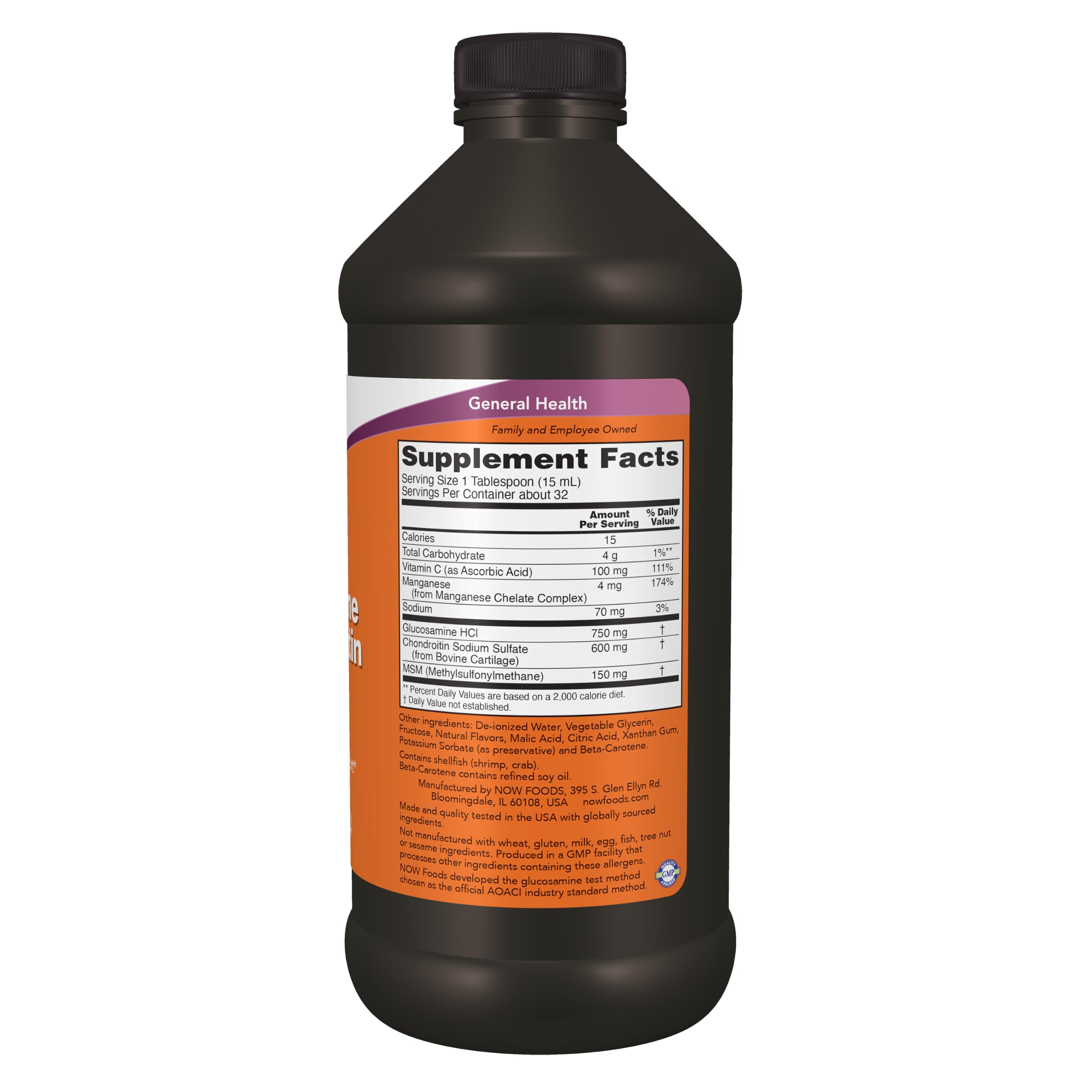 NOW Supplements, Glucosamine & Chondroitin with MSM, Liquid, 16 fl. oz — Amazon image 2