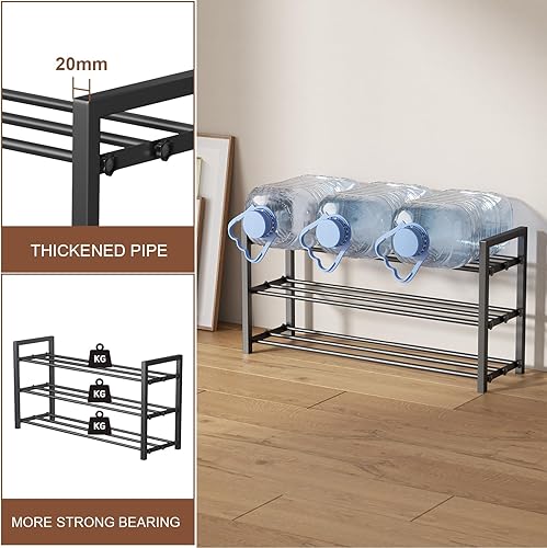 Miniatura 7 de Zapatero expandible de 3 niveles, estante ajustable para zapatos, organizador de almacenamiento de metal resistente, estante de zapatos de pie para