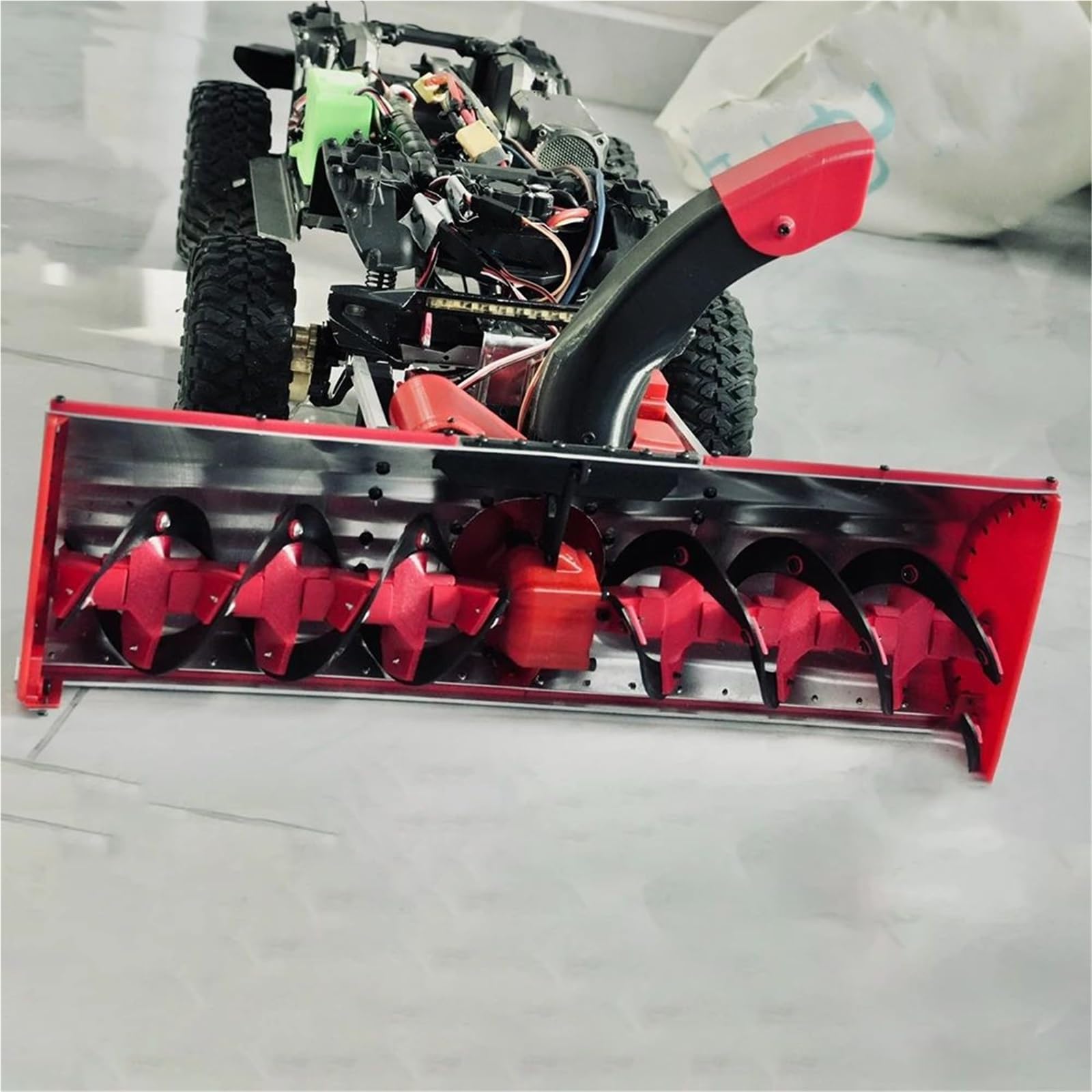 Macchina Rimozione Della Neve Per TRX4 Per SCX10 Per Yikong 1/10 Accessori | Kit spazzaneve in metallo e plastica cingoli 1/10 trasforma impianto macchina spazzaneve invernale