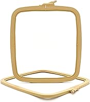 Vista 22 de Nurge Aro cuadrado para bordar, marco de punto de cruz de plástico para punto de aguja y bordado, aro ajustable para manualidades, color antracita