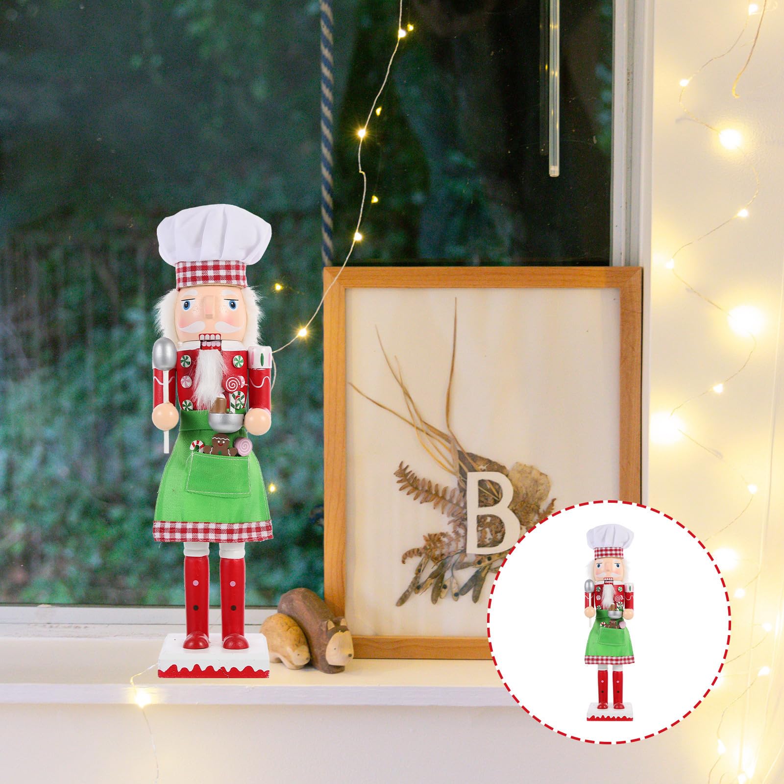 BESPORTBLE 3 Piezas Cascanueces de Escritorio Navideño de Madera Verde,