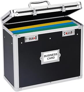 Aluminum Storage File Box with Lock,Portable Locking Storage Totes with Dual Combination Locks for Filing Office Documents