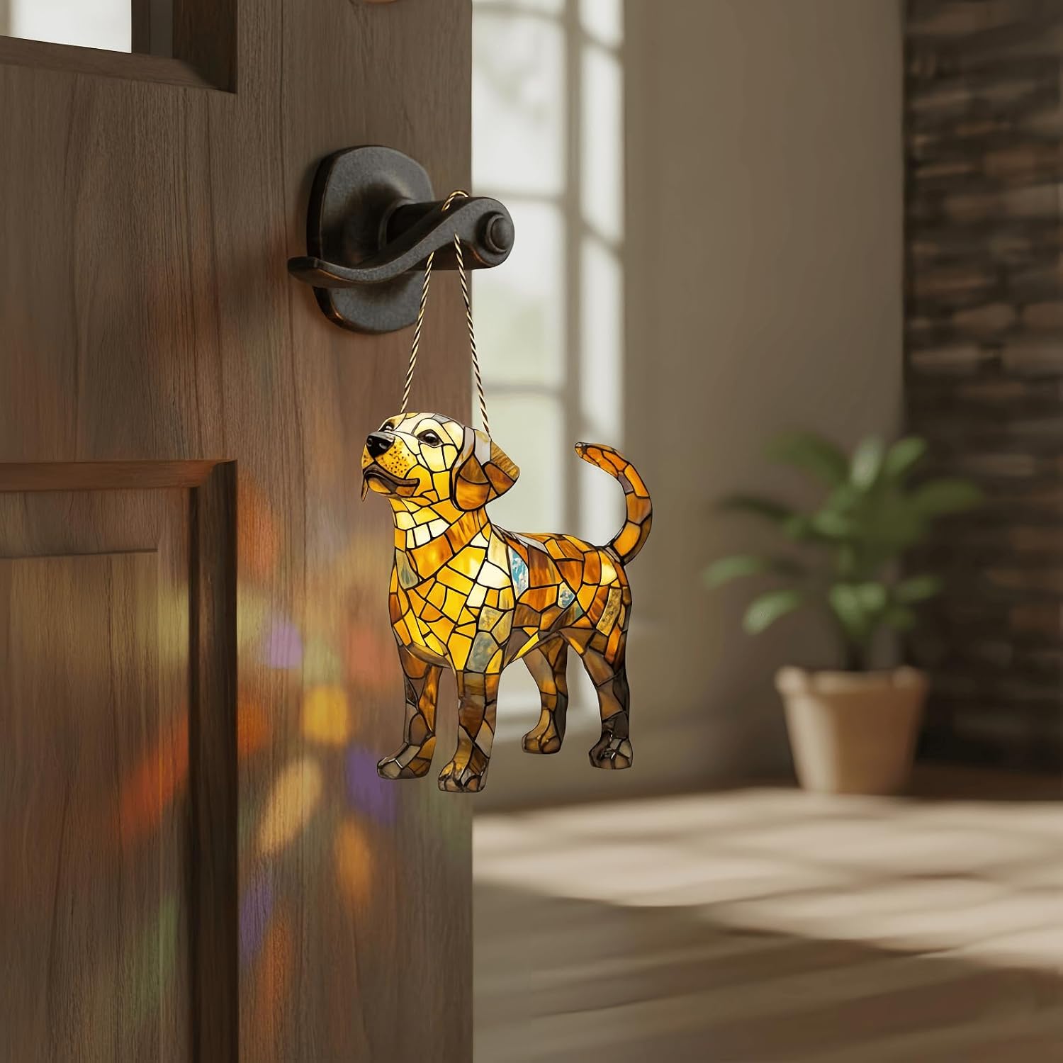 Dog Memorial Suncatcher for Windows Hanging Loss of Dog Sympathy Gift Golden Retriever Lover Gifts for Women - Labrador Gifts