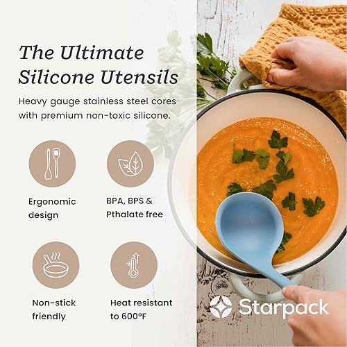Miniatura 2 de Starpack 'Like a Boss' XL - Juego de utensilios de cocina de silicona prémium (6 piezas) de 13 pulgadas, utensilios de cocina resistentes al calor