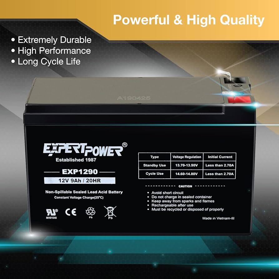 Amazon.com: ExpertPower 12v 9ah Sealed Lead Acid Battery
