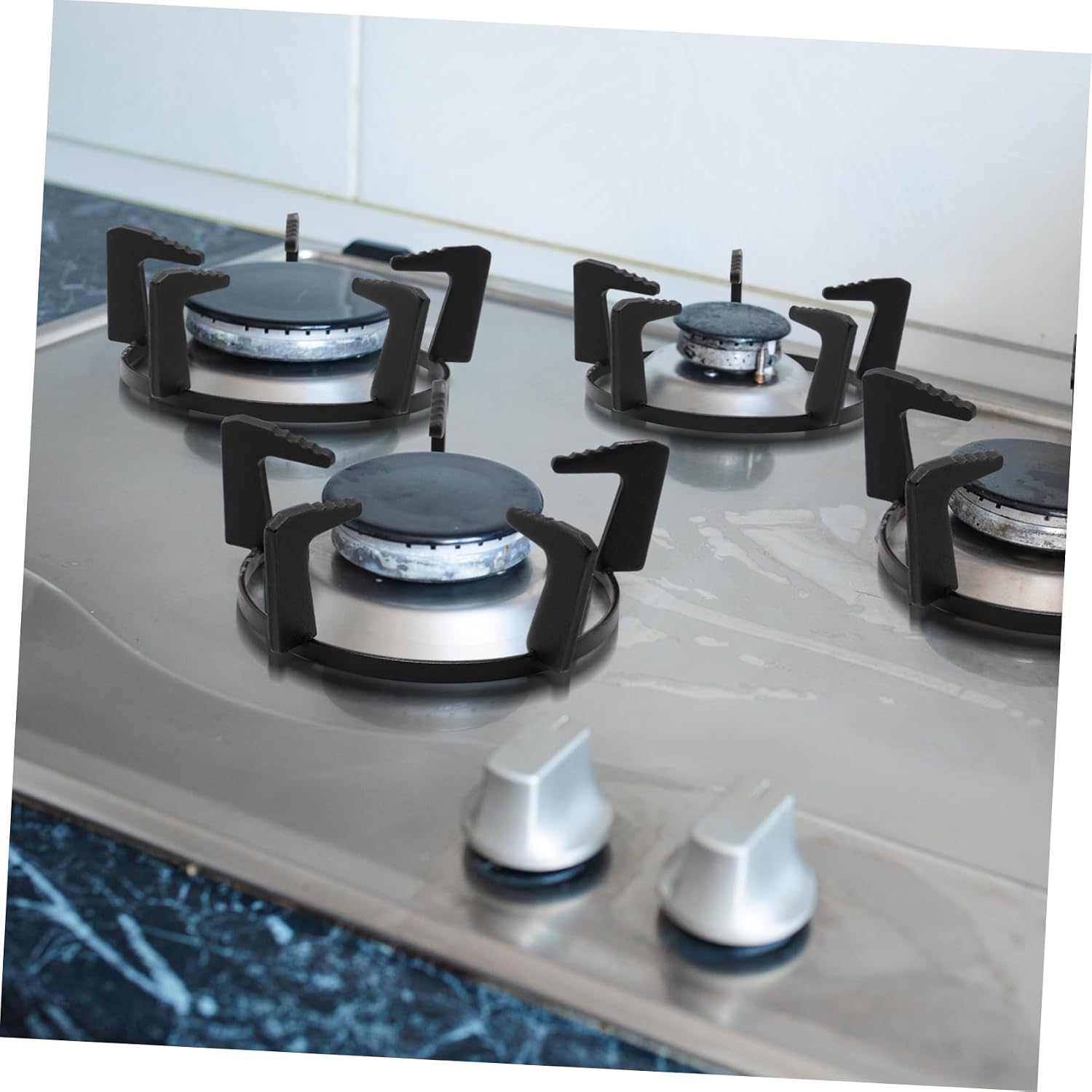 Cast Iron Gas Stove Rack for Smaller Pots and Pans, Black