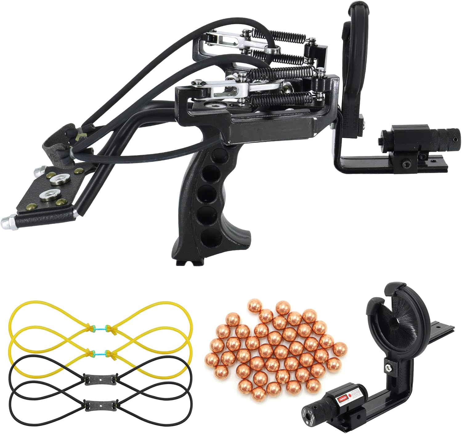 Obert Slingshot Hunting Archery Arrows Slingbow Arrow Rest Fishing Catapult with 100pcs Copper Balls