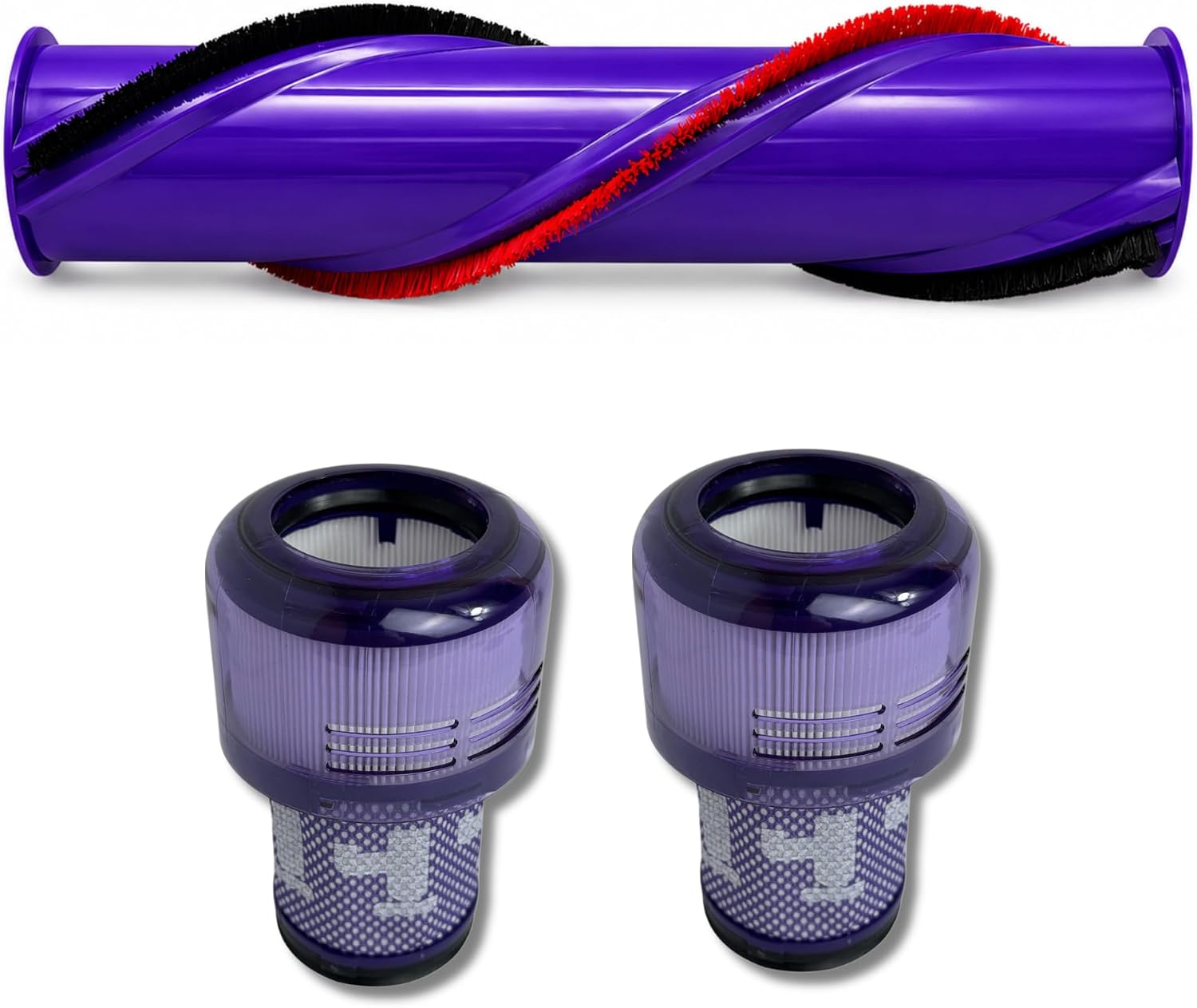 Parts Kit Compatible with Dyson V9 V12 – Brush, Filter & Repair Kits (Brush + 2 Filters)
