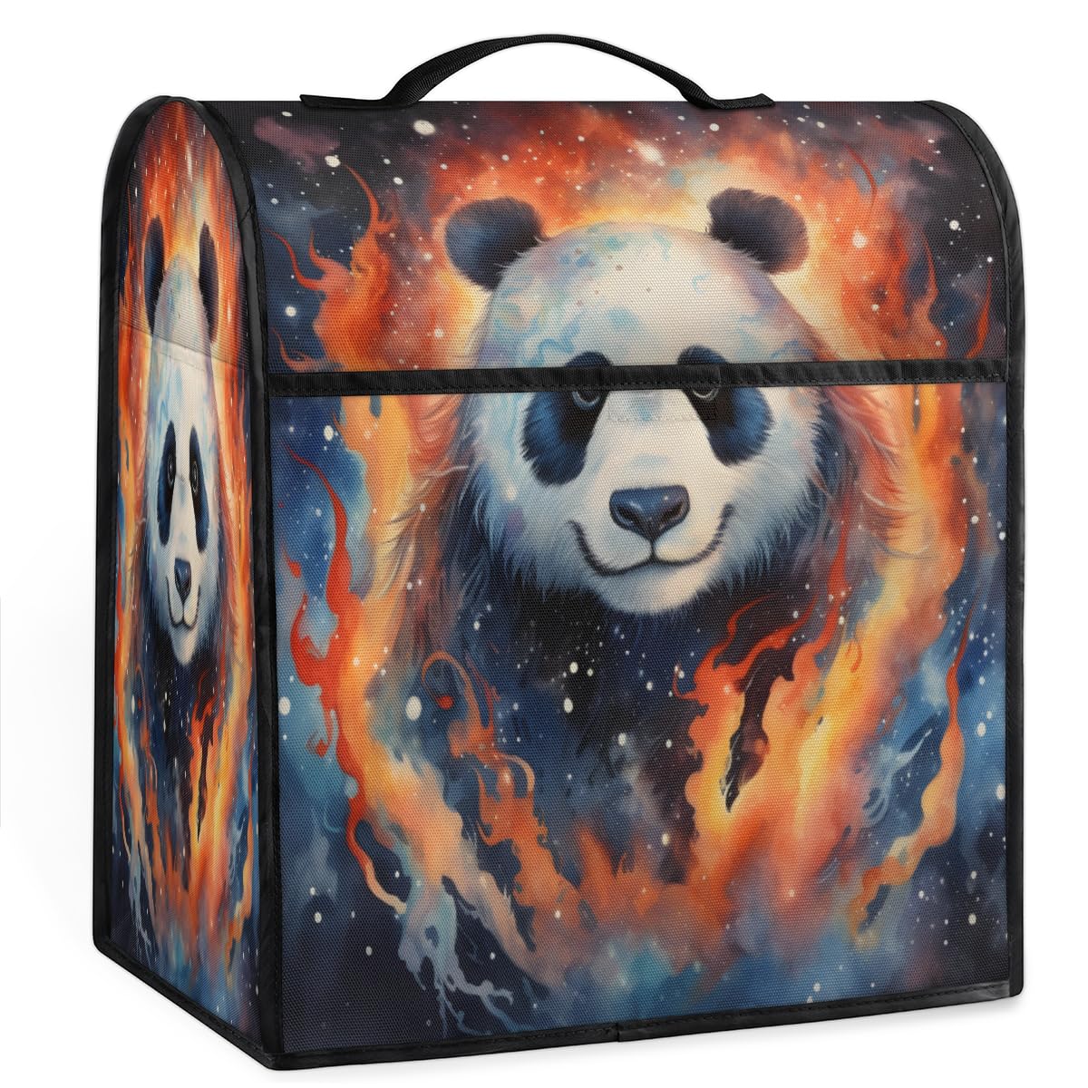 Coffee Maker Cover Universe Galaxy Panda Kitchen Appliance Covers Small Appliance Covers Blender Cover Juicer Cover Dust Covers for Kitchen Appliances with Top Handle and Pockets,Washable,B661