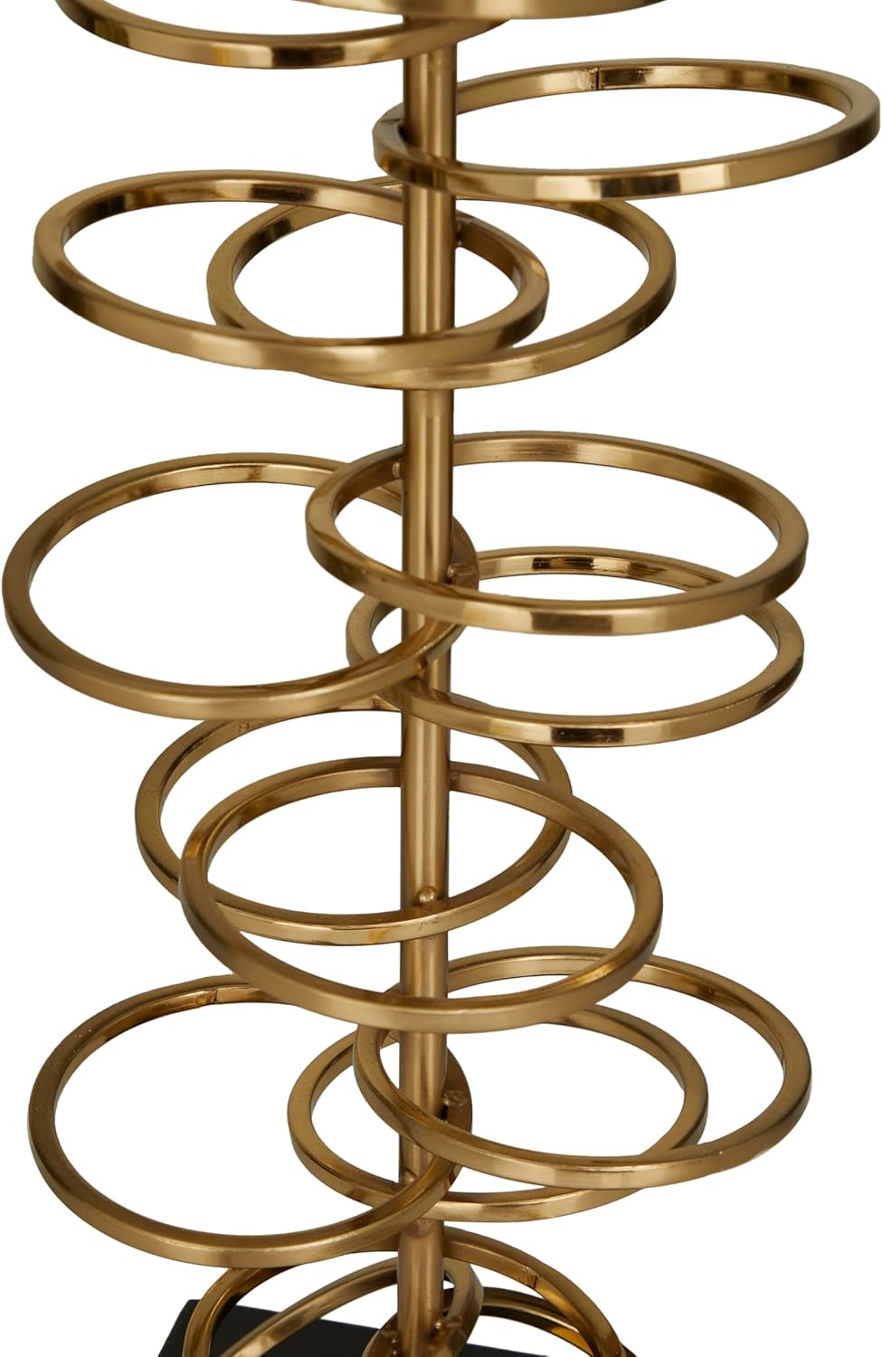 Deco 79 Metal Room Table Lamp Gold Stacked Ring Accent Lamp with Drum Shade, Lamp 15" x 15" x 30", Gold