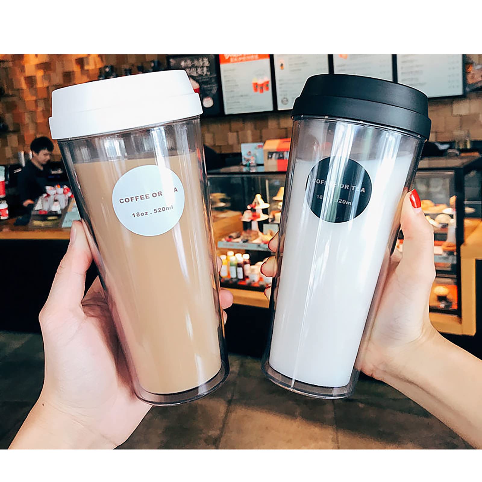 Amazon｜水筒 320ML 二重構造 クリアボトル 密封 ウォーターボトル 直