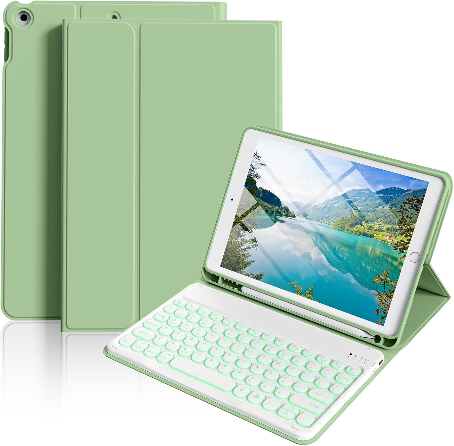 SZPSGC Case for iPad 9th Generation with Keyboard 10.2 Inch