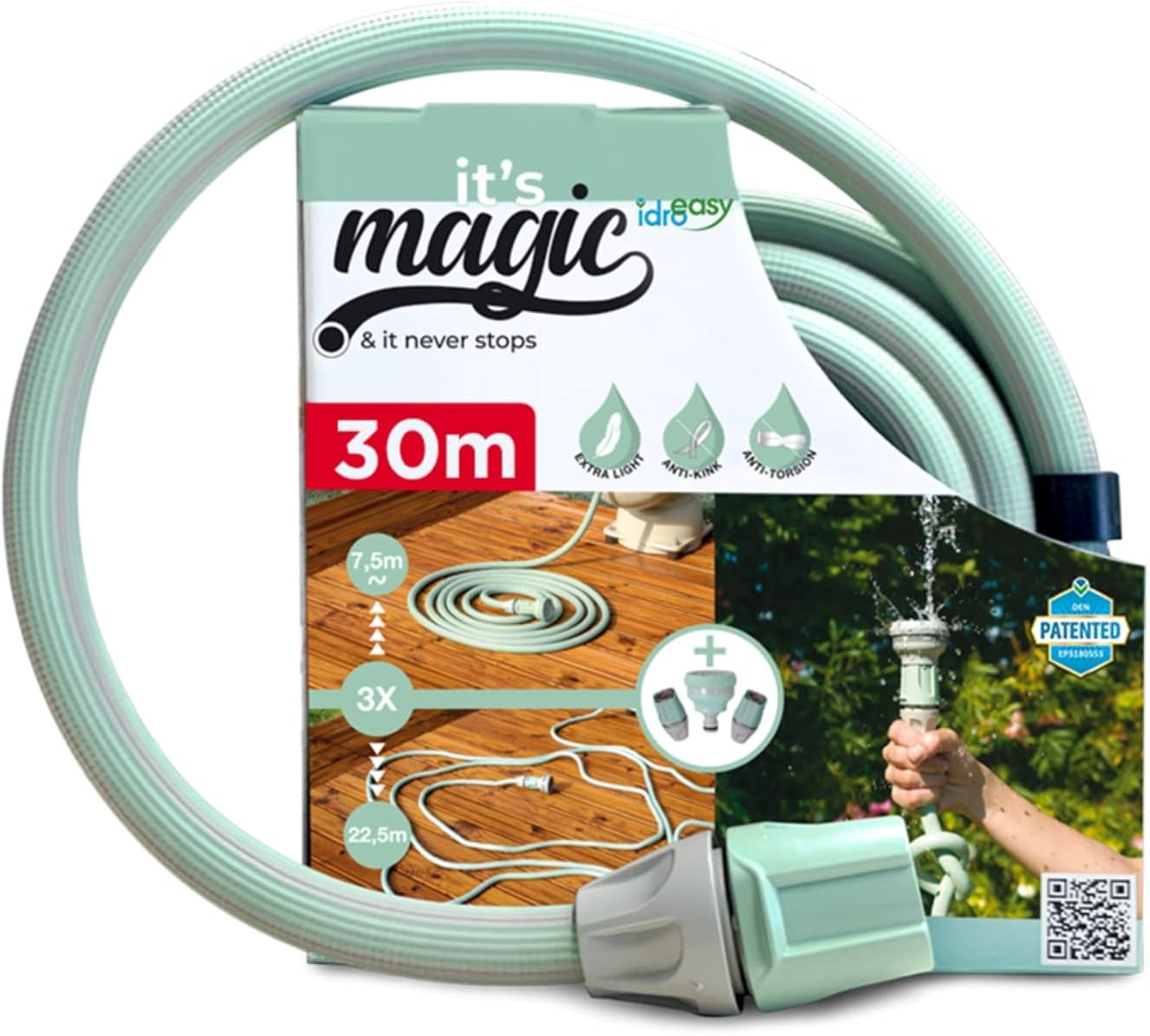 It's Magic Hose Garden Hose 30m, 100 FT Hose Pipes with Water Spray Head, Expandable Hose Pipe