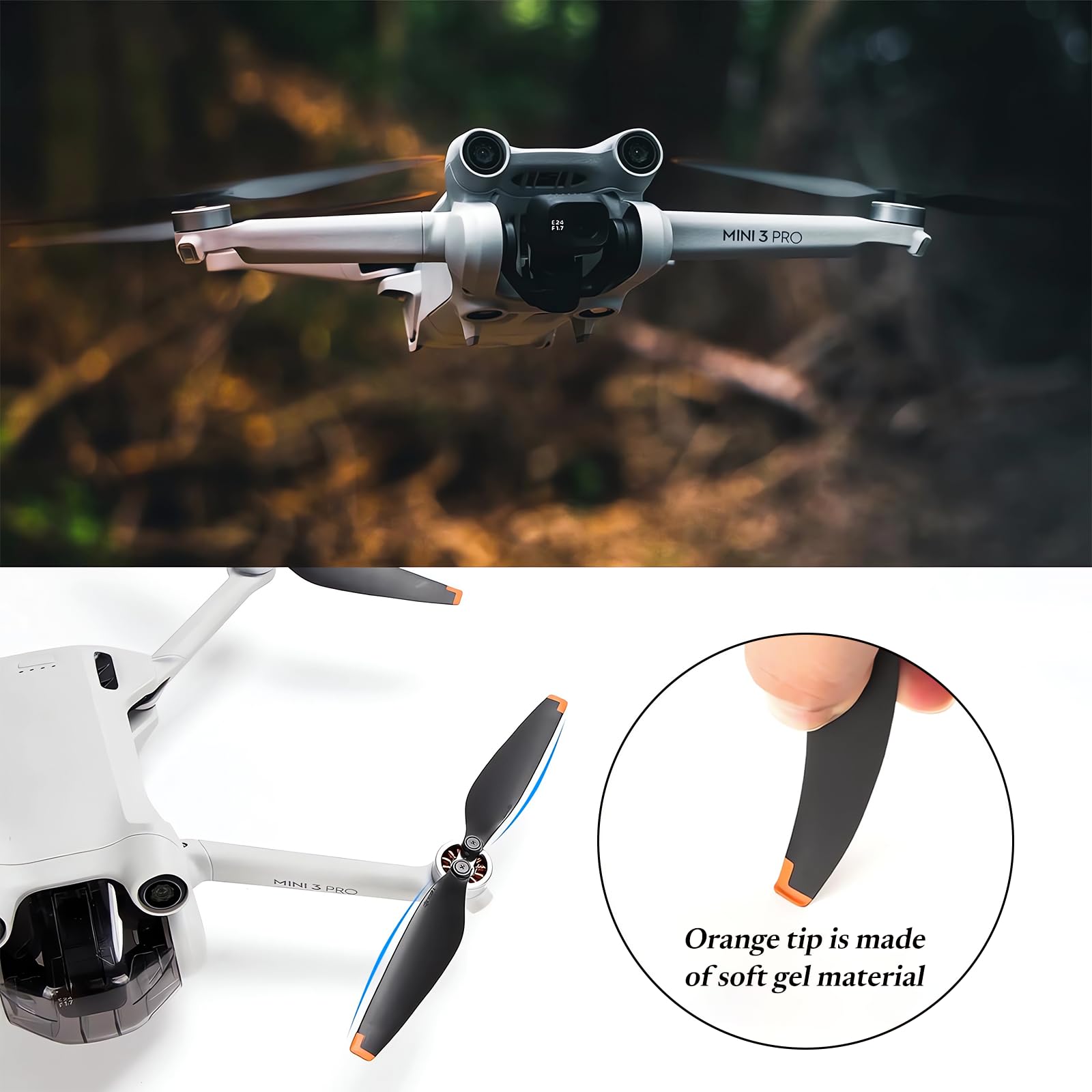 16 Lame D'hélice à Faible Bruit Accessoire pour Drone Hélices Remplacement avec 2 Tournevis et 24 Vis Compatibles avec Les ModèLes Mini 3,Mini 3 Pro et Mini 4 Pro