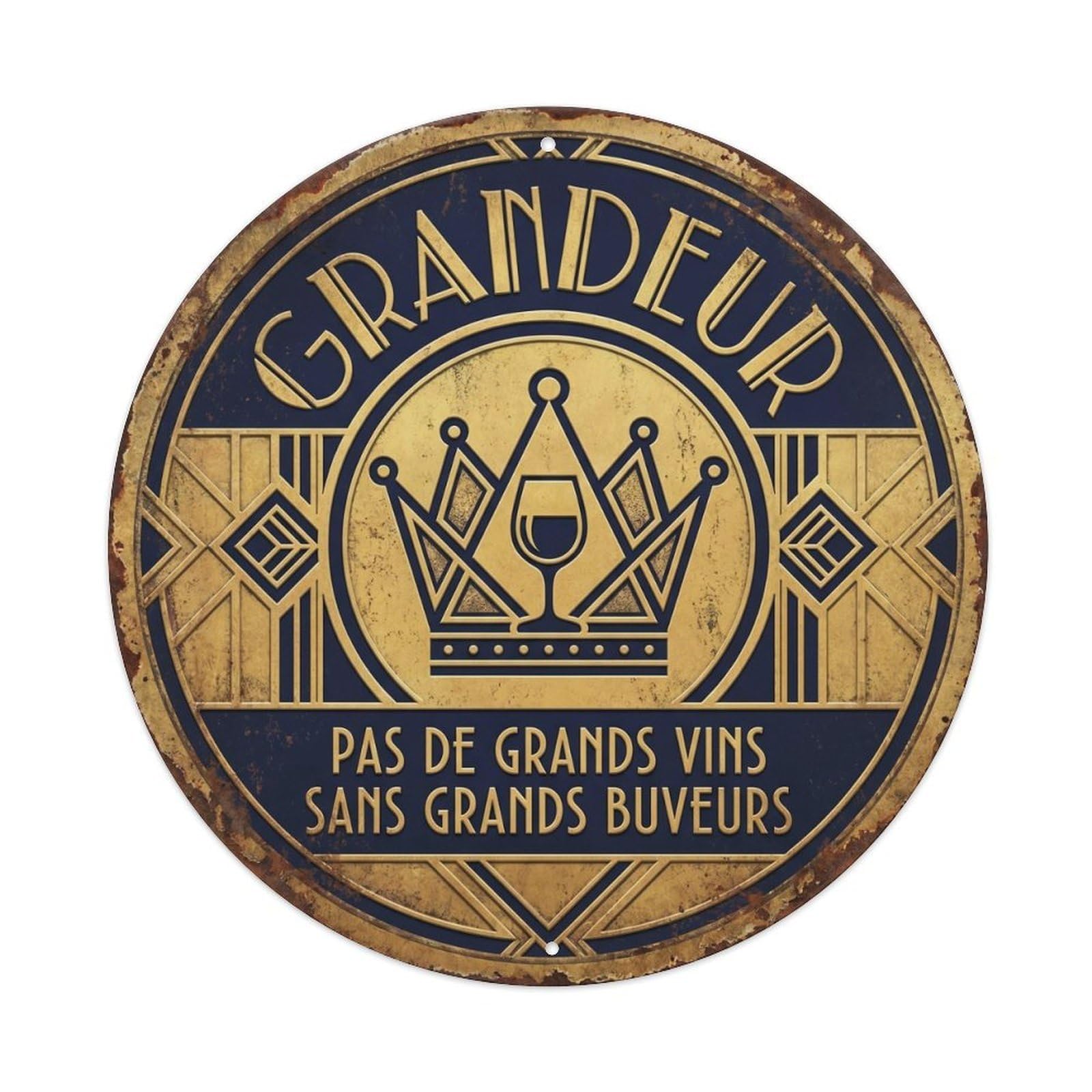 Grandeur Humorous Mancave Greatness Vintage Metal Tin Sign Plaque Wall Decor for Cafe, Club Bar, Office, Garden Metal Poster 8x8Inch