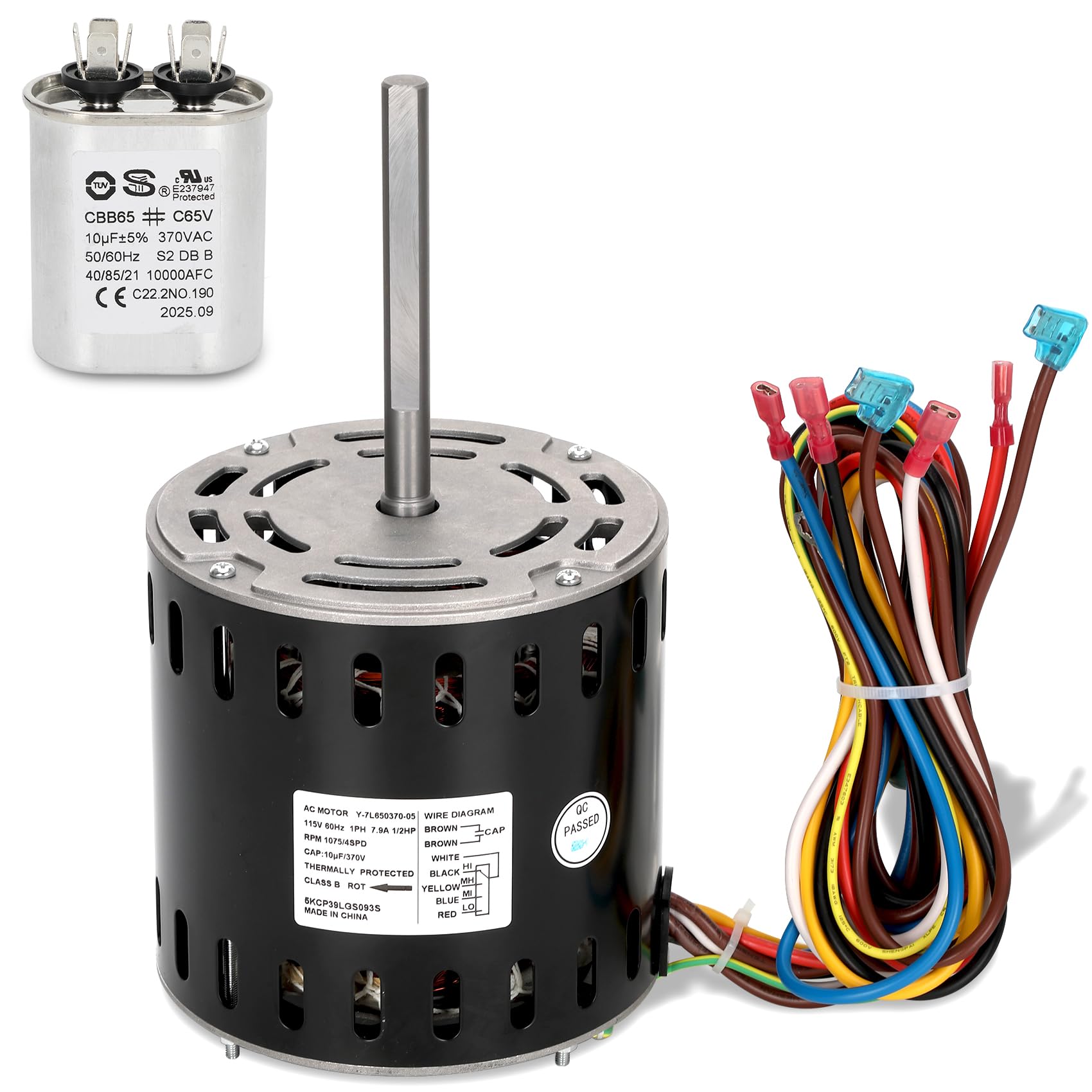 Photo 1 of Sienson 5KCP39LGS093S Furnace Blower Motor - 1/2 HP, 115V, 1075 RPM