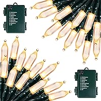 Vista 14 de Luces de Navidad a pilas, paquete de 4 unidades, 20 luces LED mini en cadena con 8 modos, impermeables, luces de árbol para Navidad, exteriores