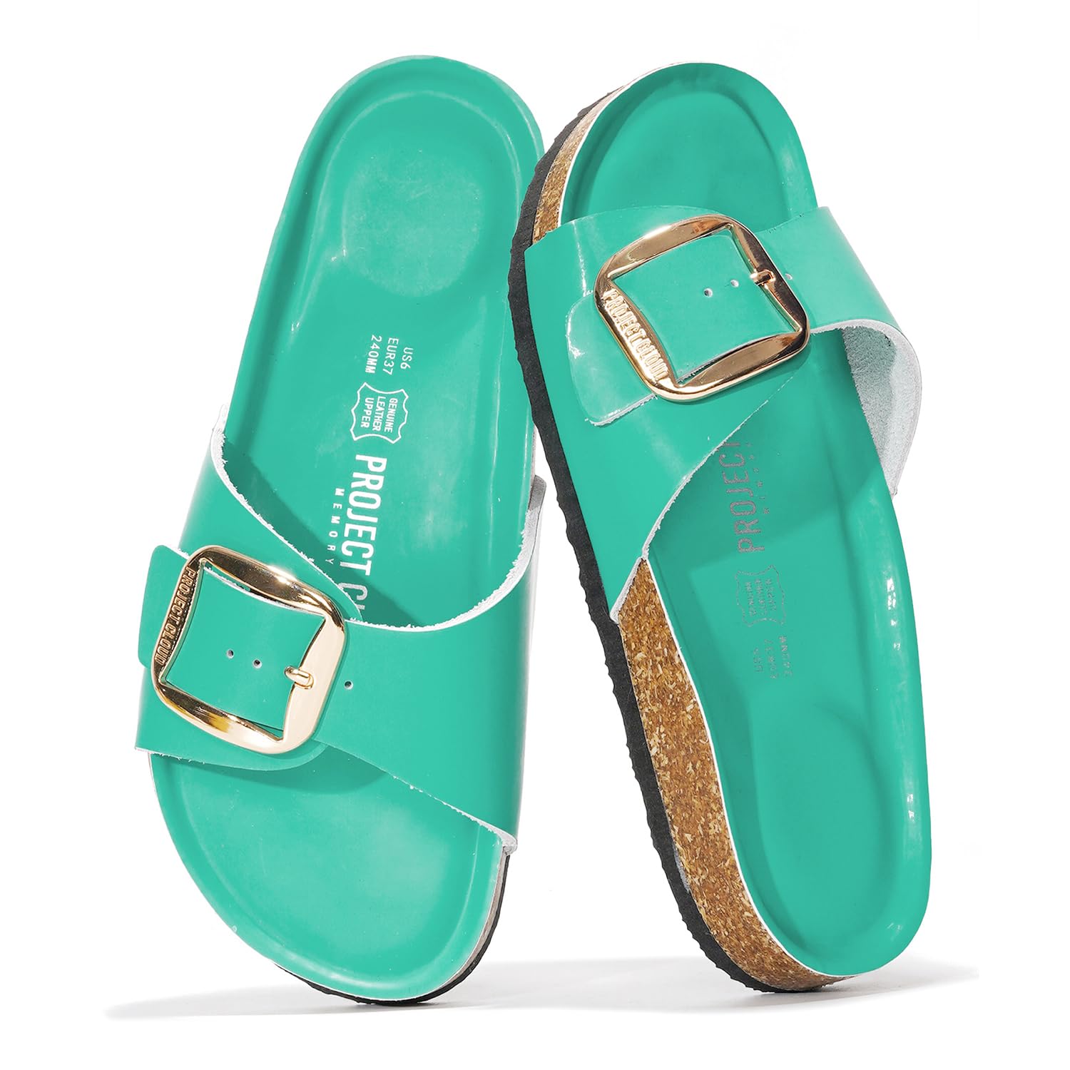 Project Cloud 100% Genuine Leather Sandals Women Dressy Beach Essentials Slides for Women Footwear - Lightweight with Memory Foam Insole Sandals for