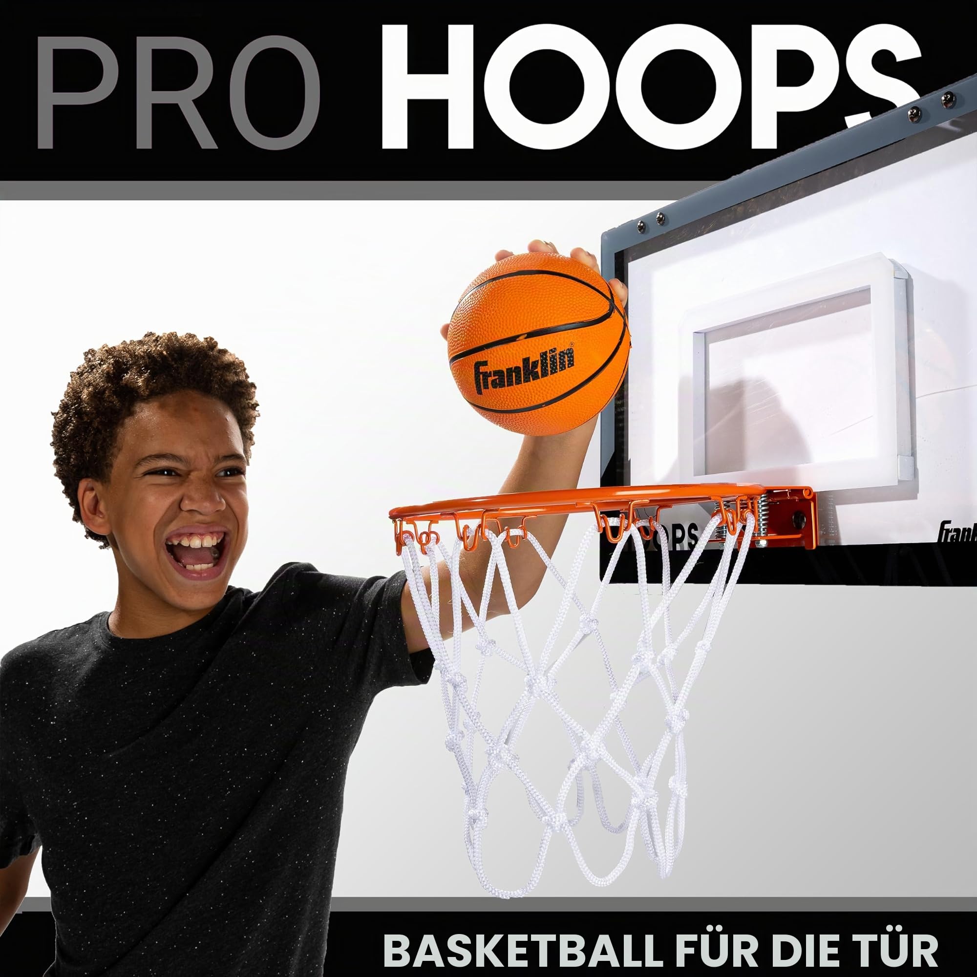 Franklin Sports Mini-Basketballkörbe – Kinder Indoor über der Tür Mini Hoop + Basketball Sets – Perfektes Spielzubehör für Schlafzimmer + Büro