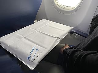 Disposable Airplane Tray Table Cover - Pack of 6 | Premium Medical Grade Material | Individually Packaged | Must Have Travel Essentials for Kids, Toddlers, and Adults