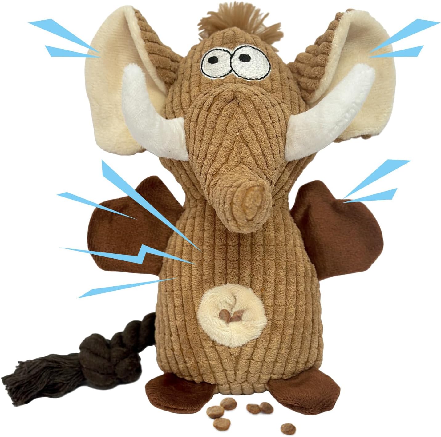 Juguetes para perros, juguetes para cachorros, lindos juguetes para mascotas, elefante chirriante, juguete para perros con papel arrugado, animales de peluche, juguete para masticar con cuerda de